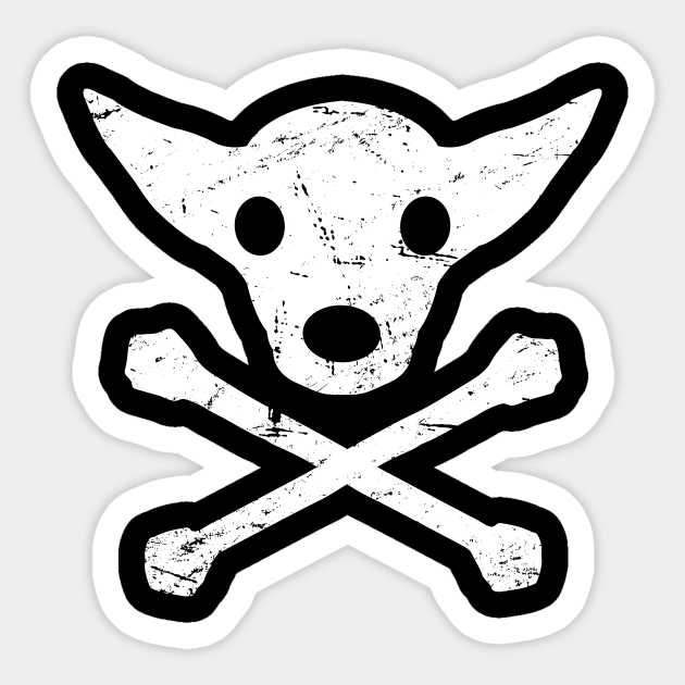 Distressed Chihuahua Dog Pirate Skull And Crossbones Sticker by Wizardmode